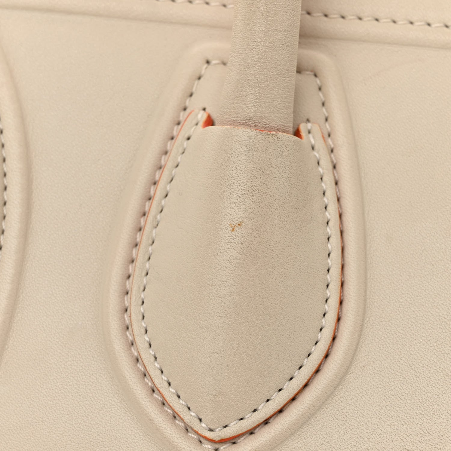 Celine Smooth Calfskin Medium Phantom Luggage Chalk Orange Trim 11 of 17