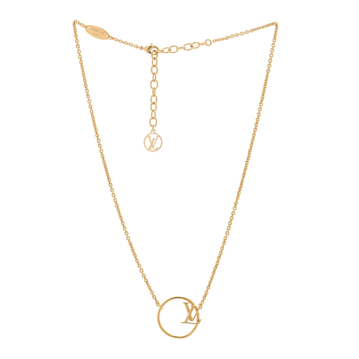 Louis Vuitton Metal LV Eclipse Necklace Gold 2 of 3