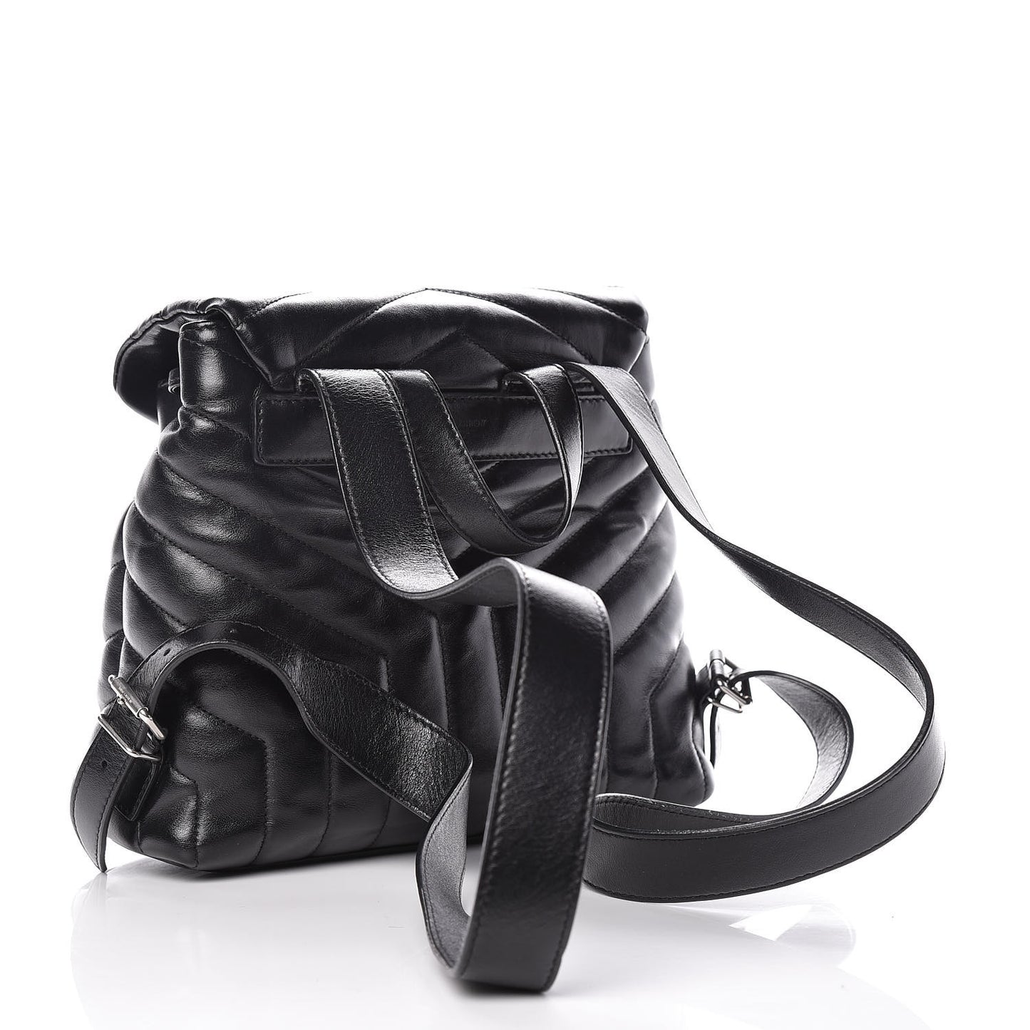 Calfskin Y Quilted Monogram Small Loulou Backpack Black