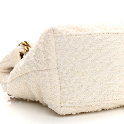 Saint Laurent Boucle Tweed Quilted Small Loulou Puffer Monogram Chain Satchel Crema Soft 9 of 10