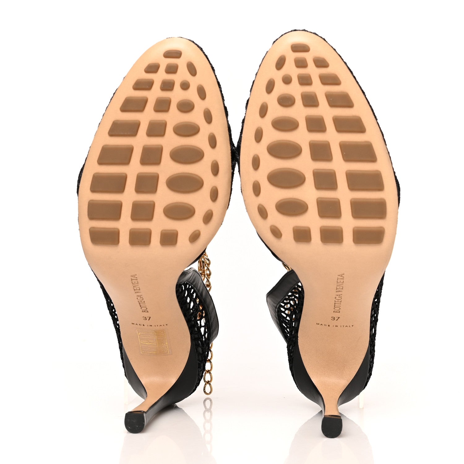 Bottega Veneta Mesh Nappa Chunky Chain Sandals 37 Black 5 of 7