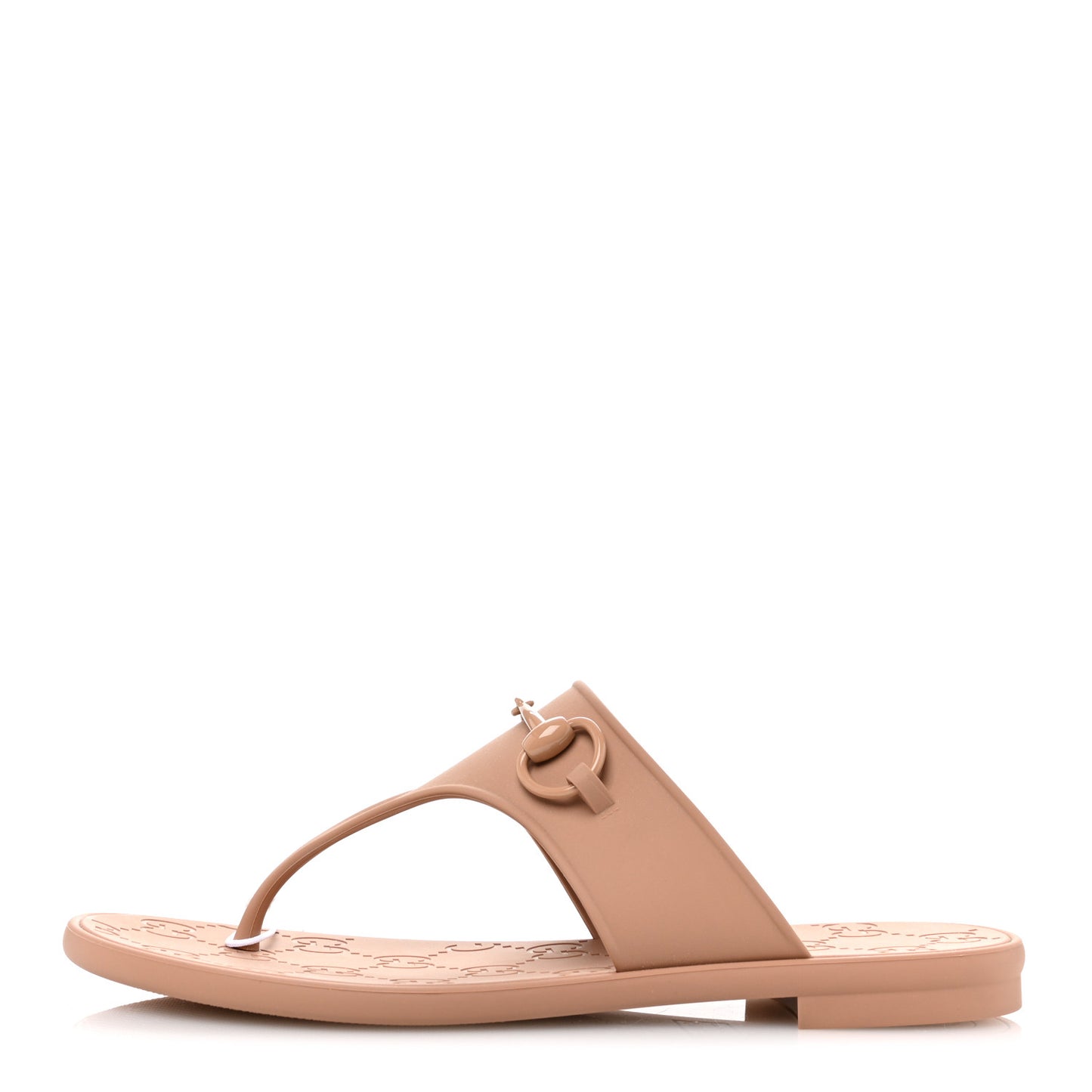 Rubber Womens Horsebit Thong Sandals 37 Vintage Camel