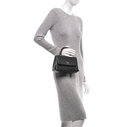 Chanel Caviar Lizard Quilted Mini Coco Handle Flap Black 3 of 9