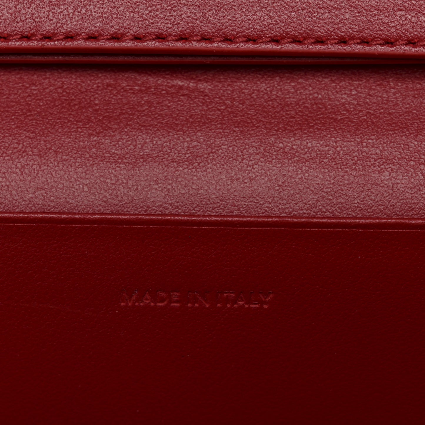 Shiny Smooth Calfskin C Wallet On Chain Bag Red
