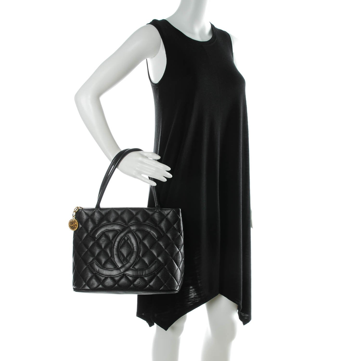 Chanel Caviar Quilted Medallion Tote Black 2 of 9