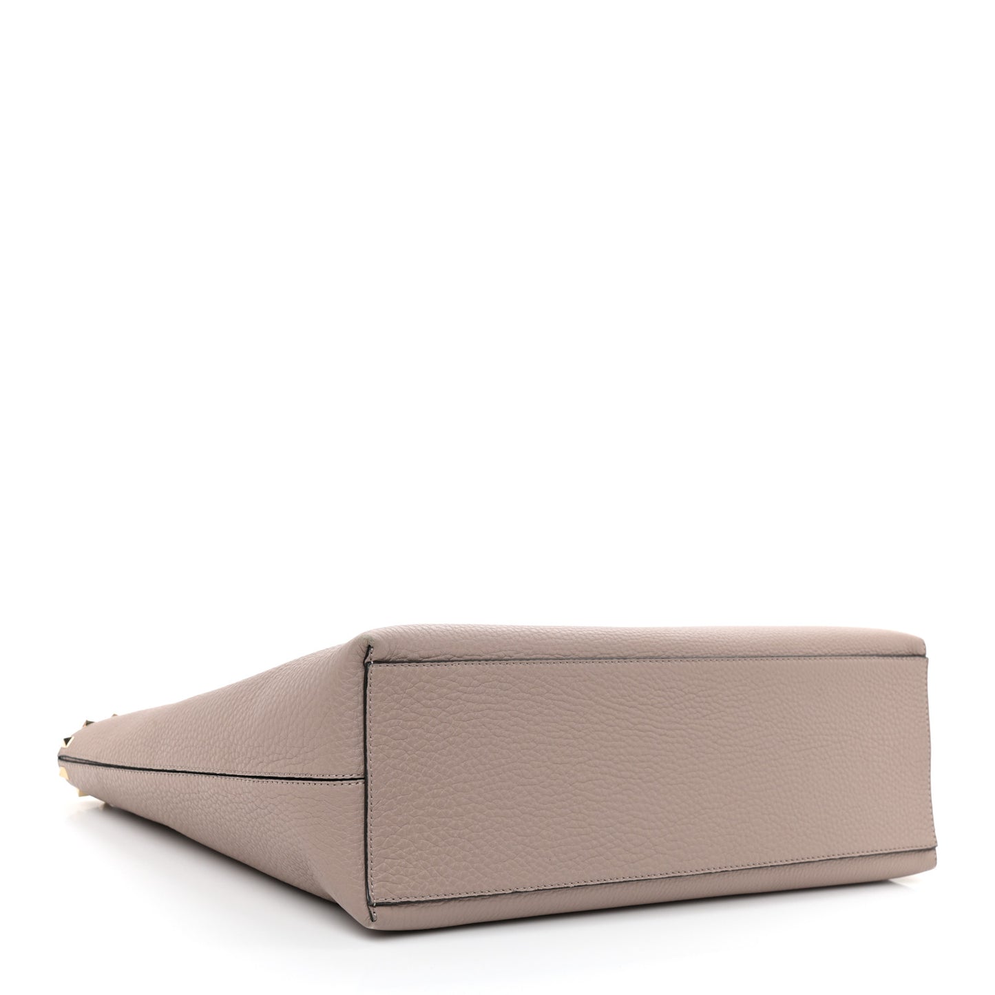 Grained Calfskin Rockstud Shoulder Tote Poudre