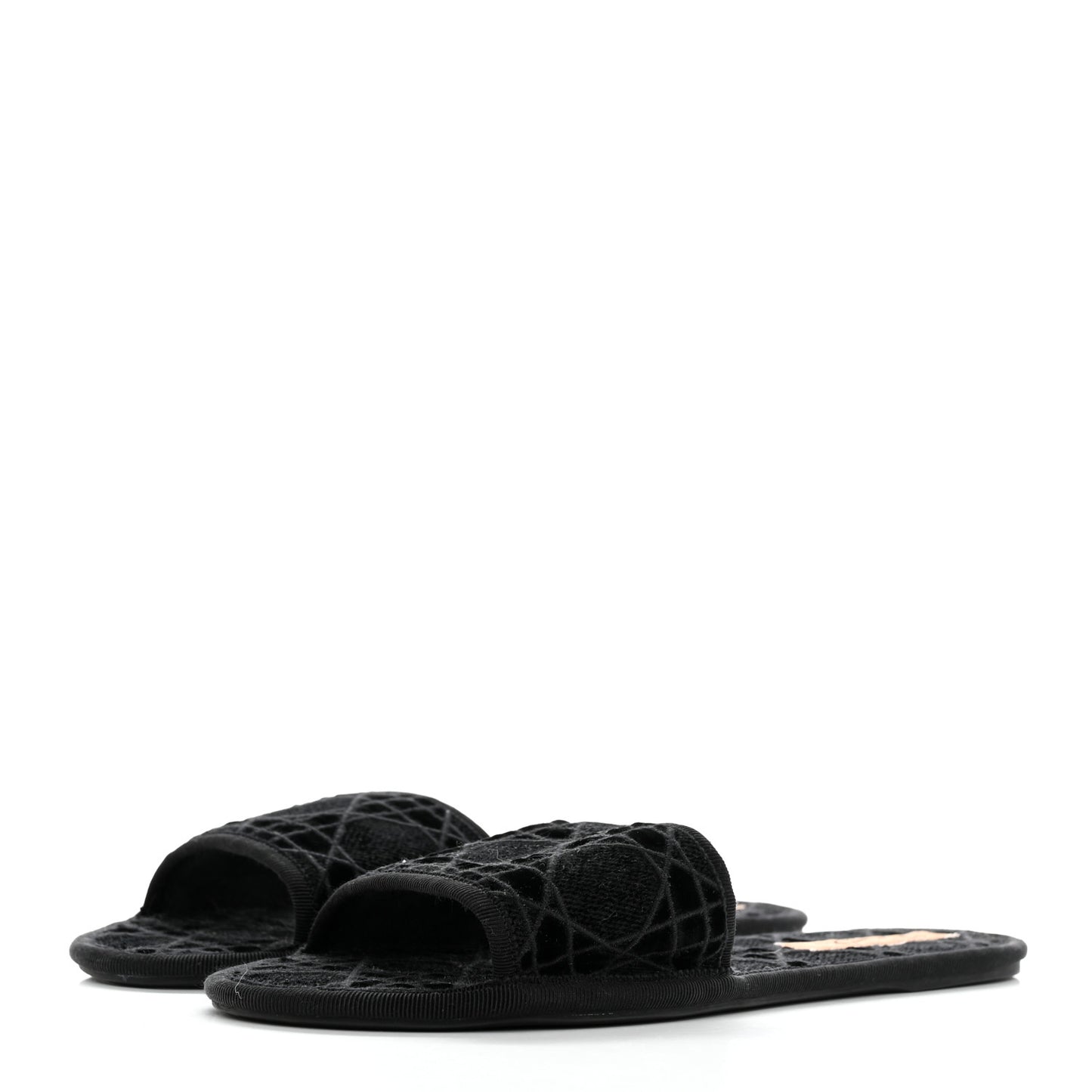 Velvet Cannage Chez Moi Slide Sandal 40.5 Black