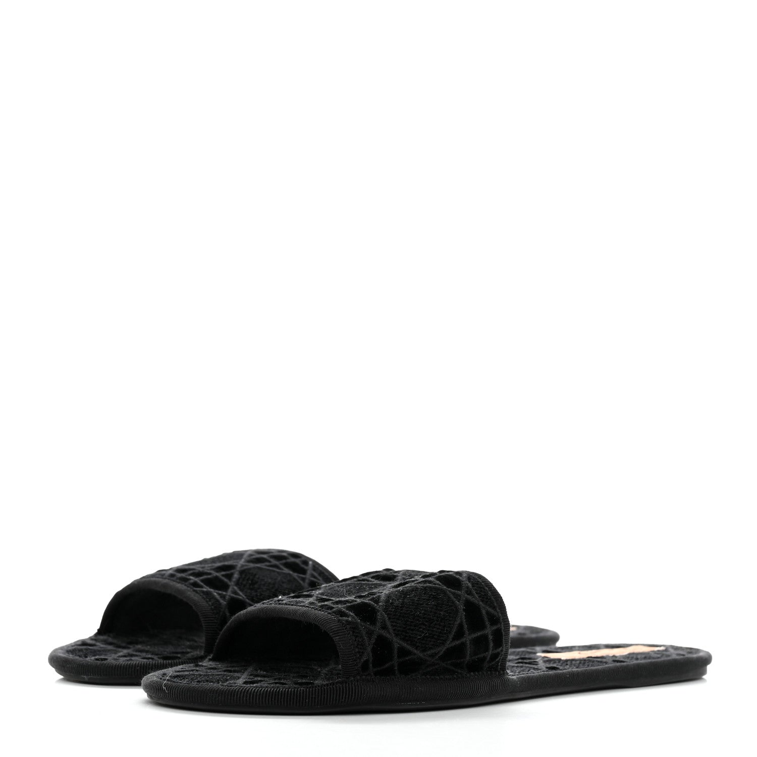Christian Dior Velvet Cannage Chez Moi Slide Sandal 40.5 Black 3 of 11