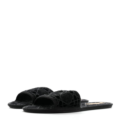 Christian Dior Velvet Cannage Chez Moi Slide Sandal 40.5 Black 3 of 11