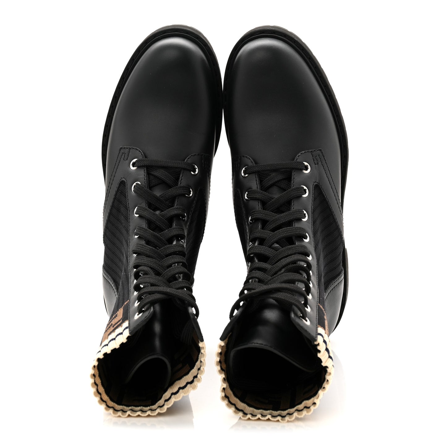 Calfskin Stretch Fabric Rockoko Biker Boots 37 Tobacco Black Marino