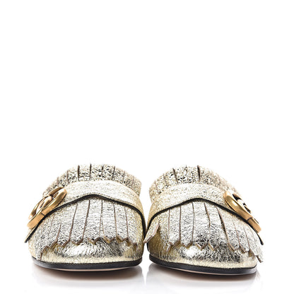 Gucci Galassia Womens GG Marmont Fringe Slippers 36 Platino 2 of 10