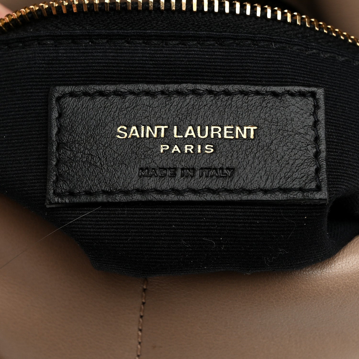 Saint Laurent Lambskin Quilted Small Loulou Puffer Monogram Chain Satchel Dark Beige 6 of 10
