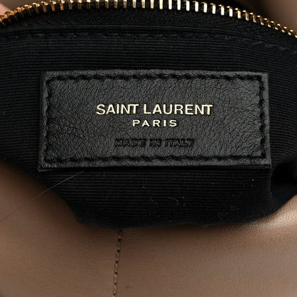 Saint Laurent Lambskin Quilted Small Loulou Puffer Monogram Chain Satchel Dark Beige 6 of 10