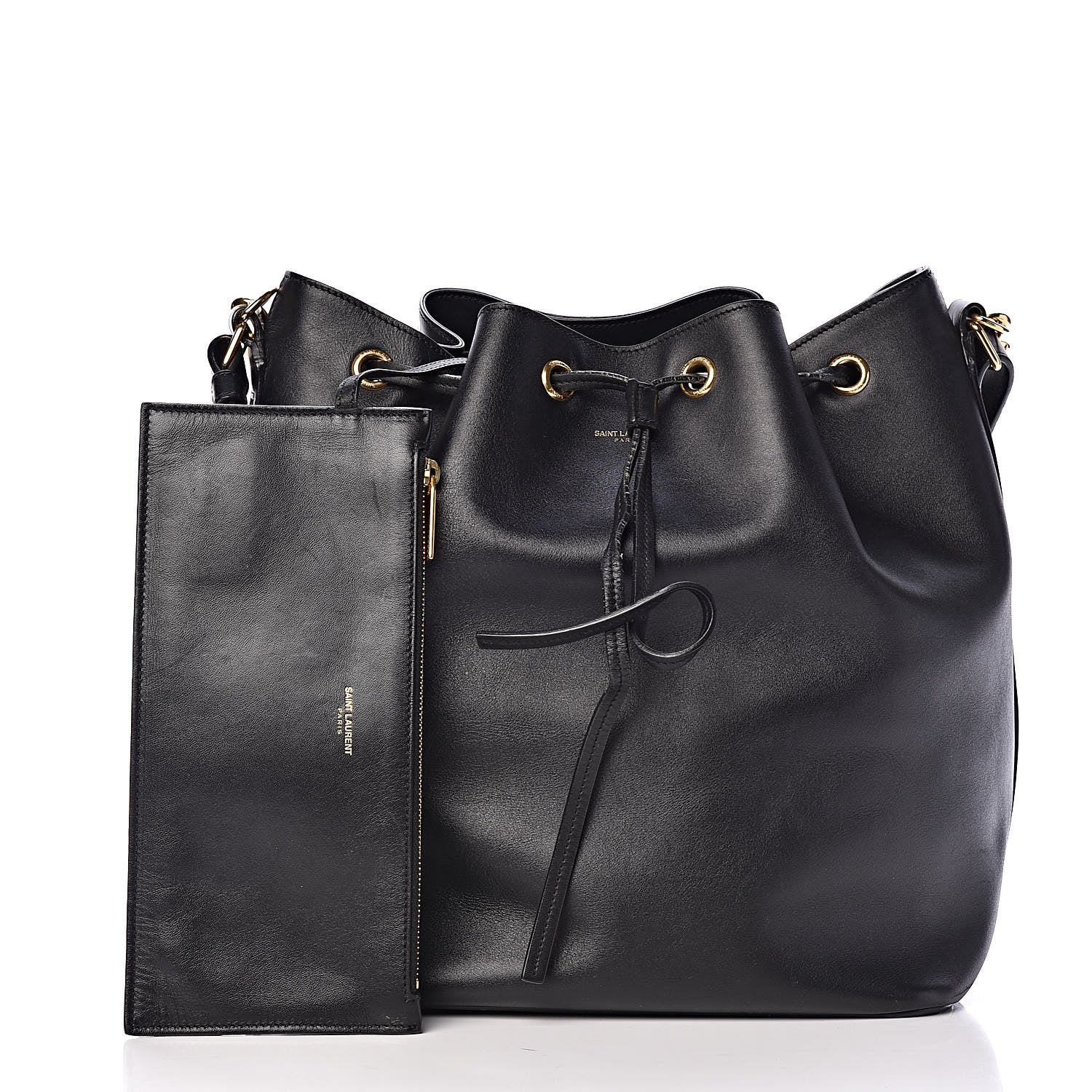 Saint Laurent Calfskin Large Emmanuelle Bucket Bag Black 3 of 13