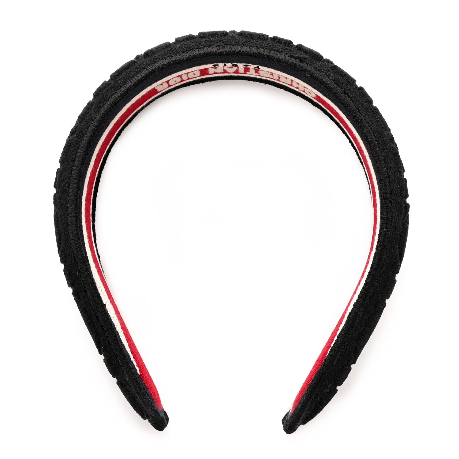 Christian Dior Velvet Cannage Headband Black Red 4 of 6