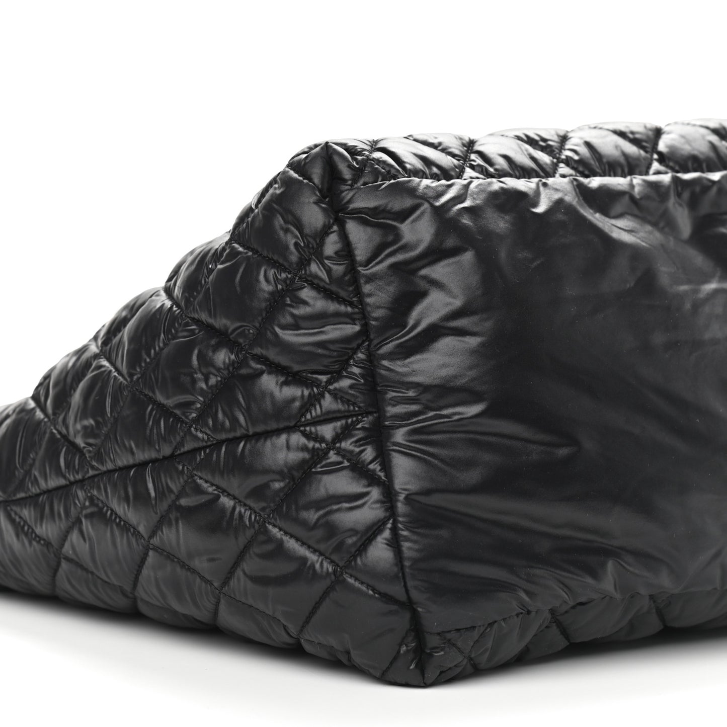 Nylon Quilted Large Coco Cocoon Tote Black