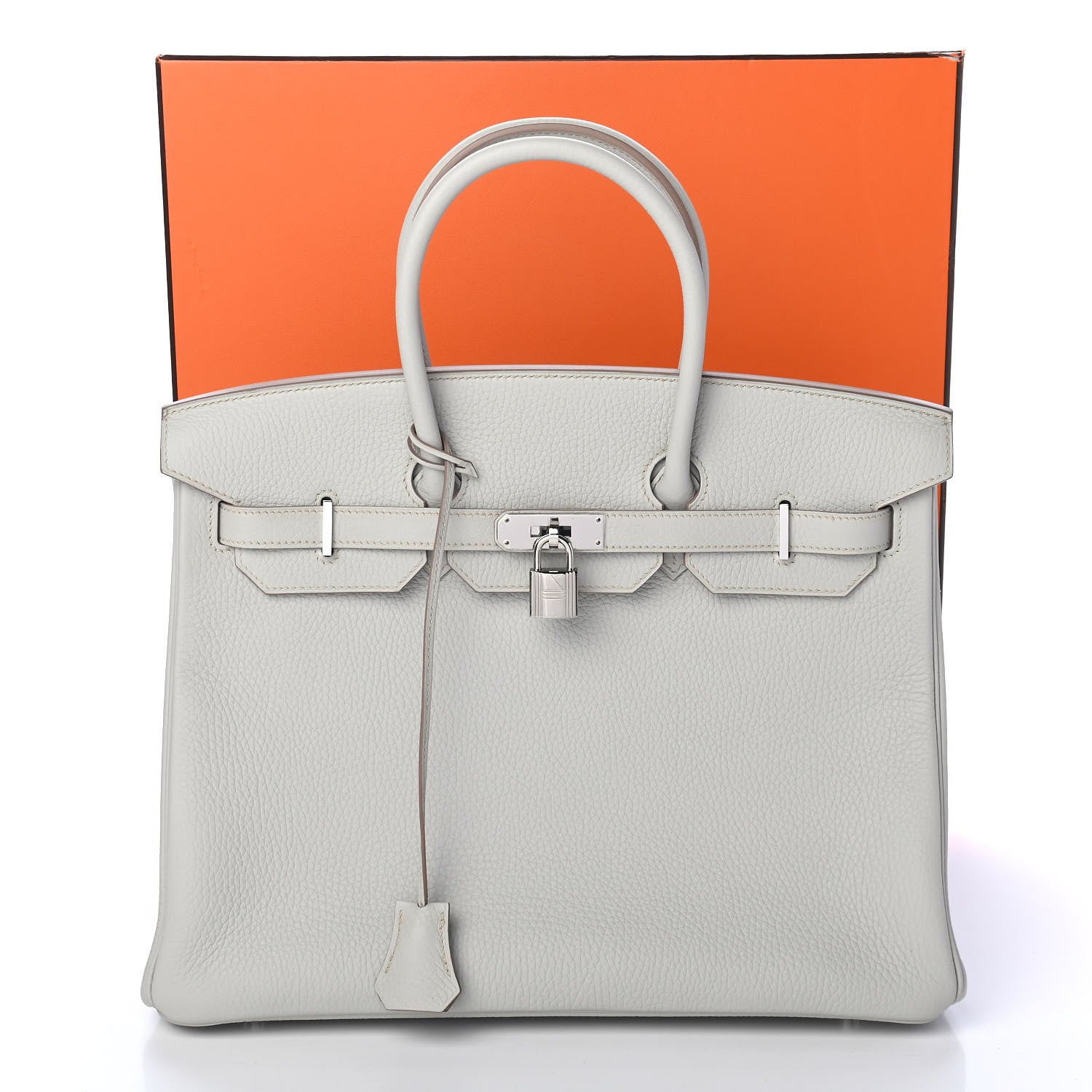 Hermes Taurillon Clemence Birkin 35 Gris Perle 10 of 10