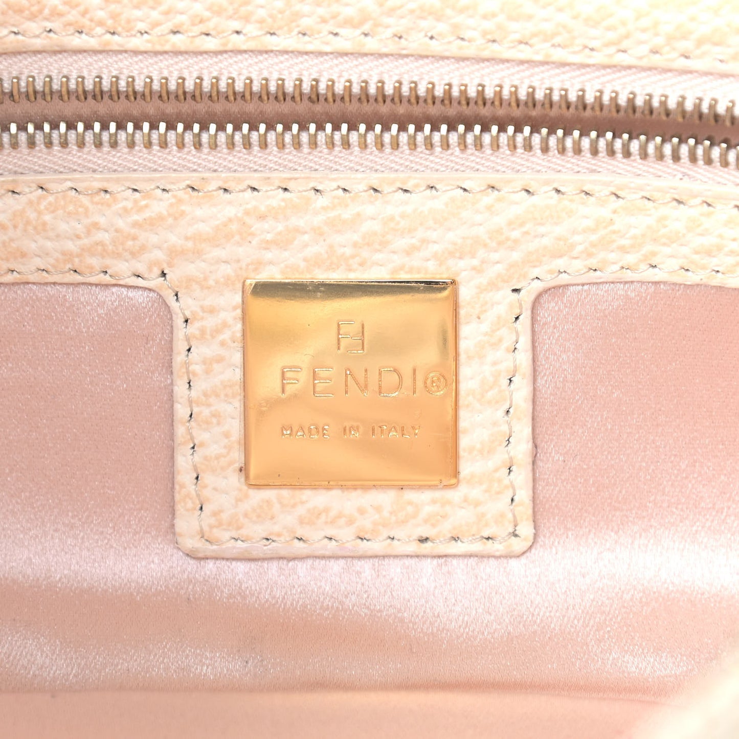 Metallic Calfskin Printed Mini Baguette Gold