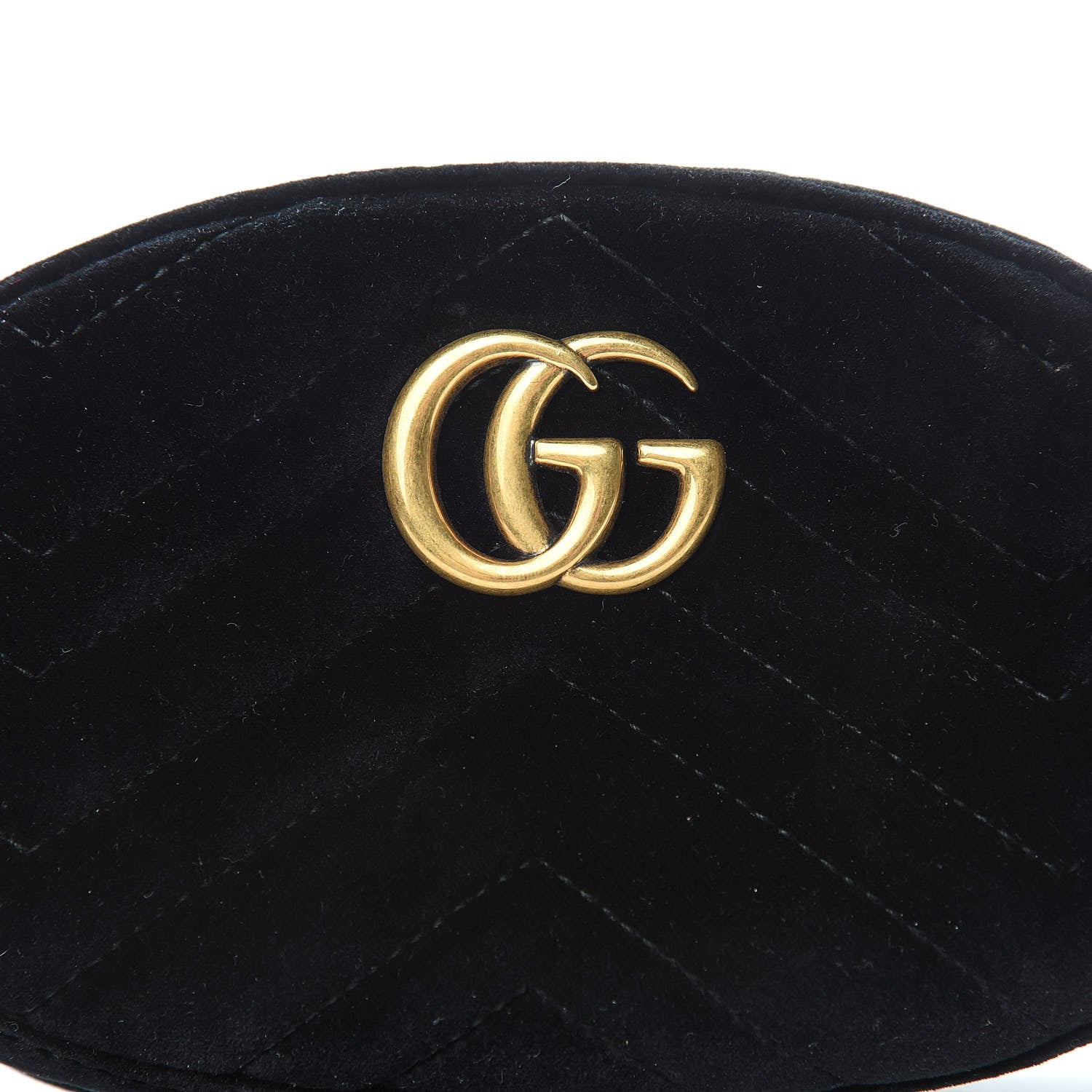 Gucci Velvet Matelasse GG Marmont Belt Bag 95 38 Black 8 of 15