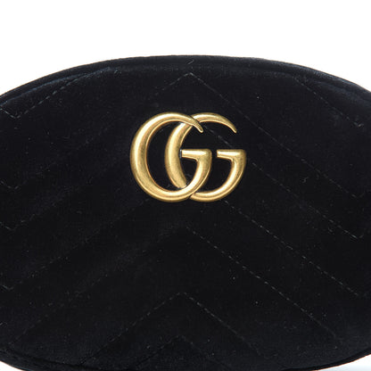 Gucci Velvet Matelasse GG Marmont Belt Bag 95 38 Black 8 of 15