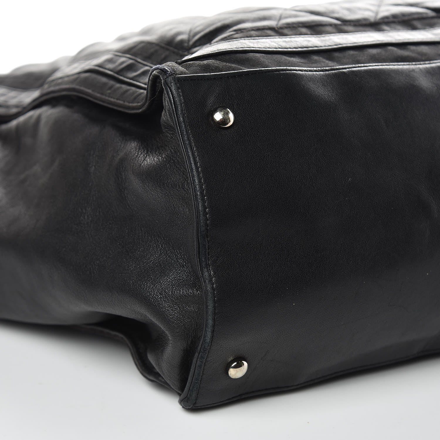 Chanel Lambskin Quilted Lido Shopping Tote Black 8 of 16