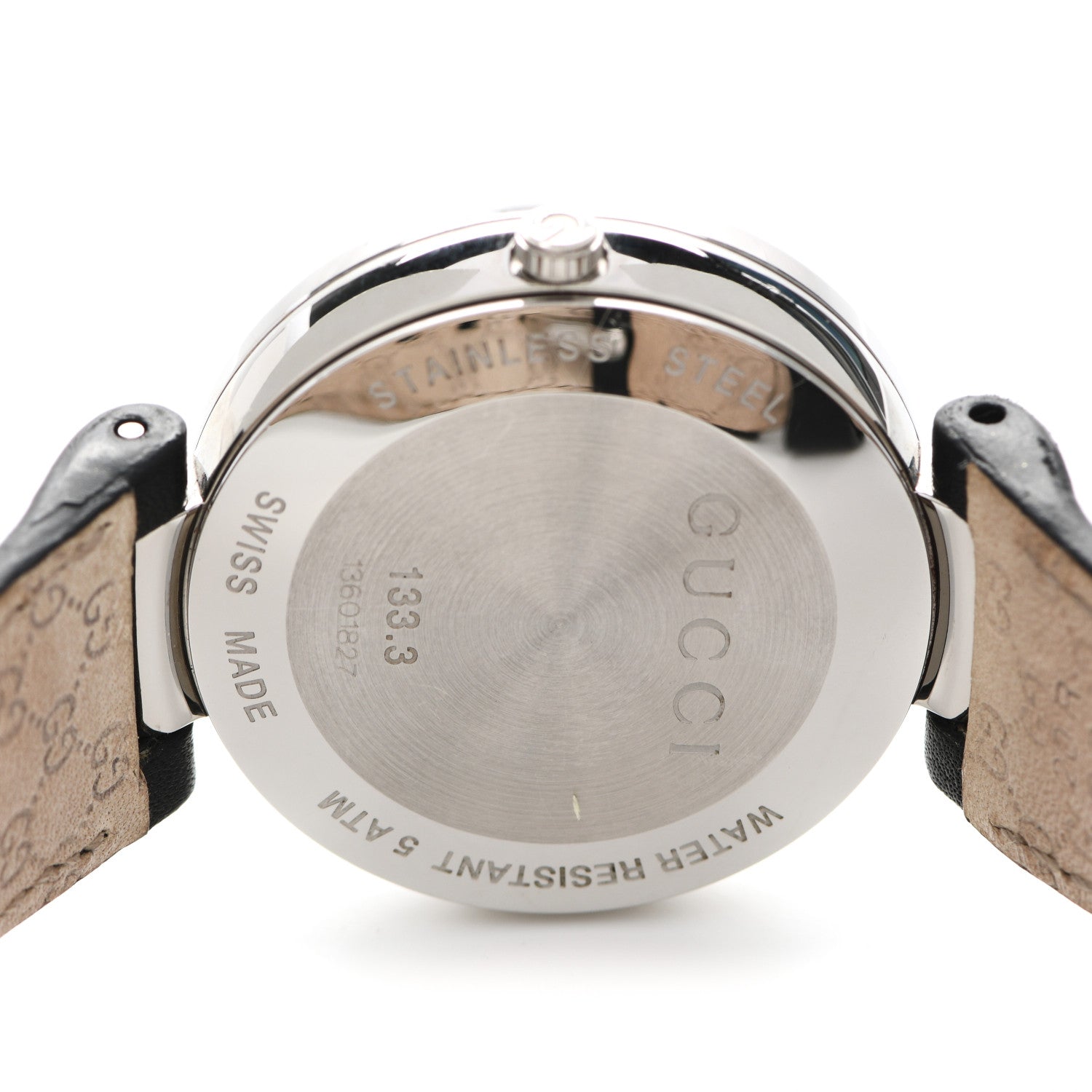 Gucci Stainless Steel Calfskin 37mm Interlocking G Quartz Watch Black 4 of 5
