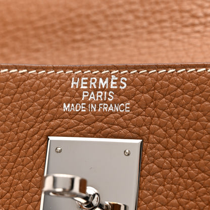 Hermes Taurillon Clemence Kelly Retourne 35 Gold 6 of 19
