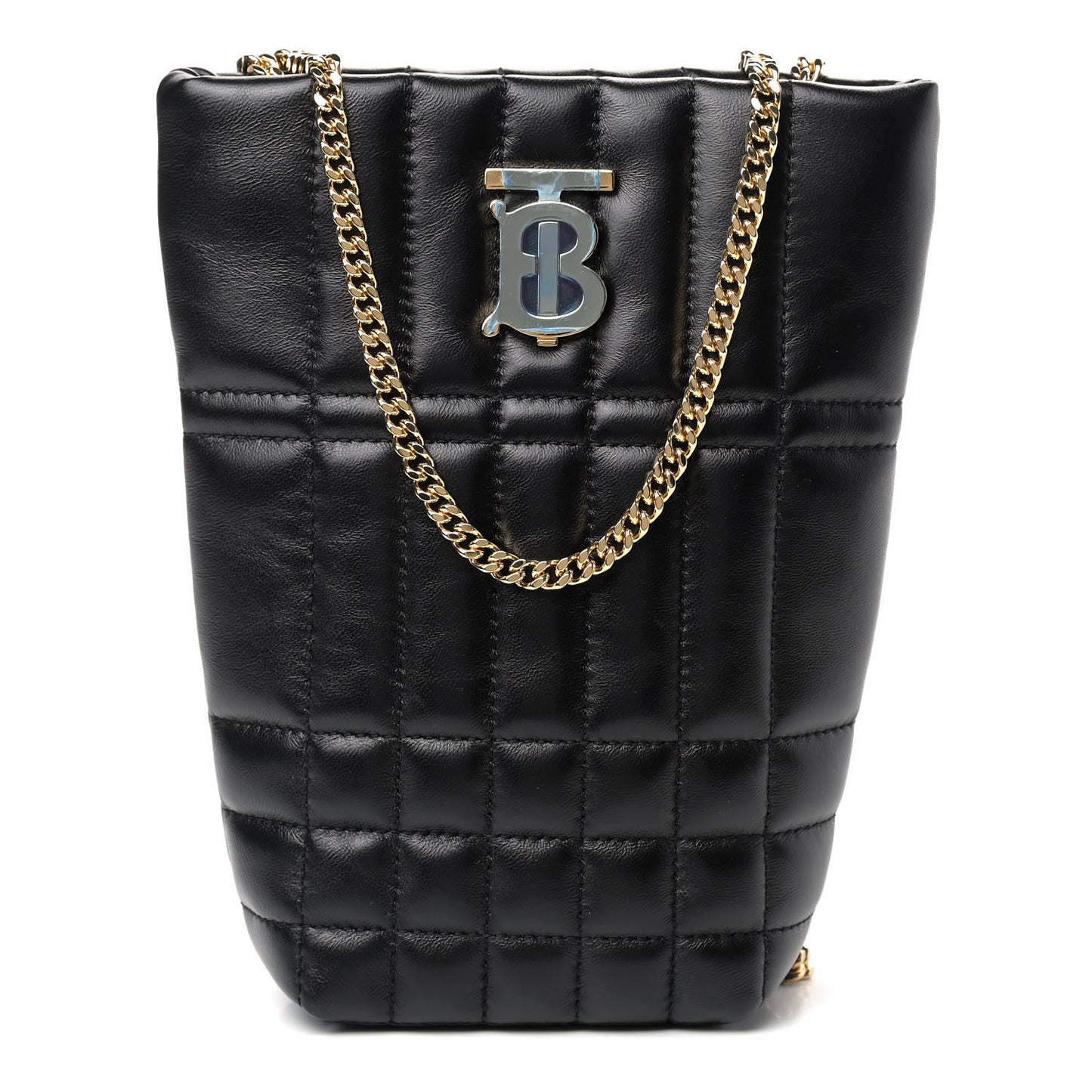 Lambskin Quilted Micro Lola Bucket Bag Black