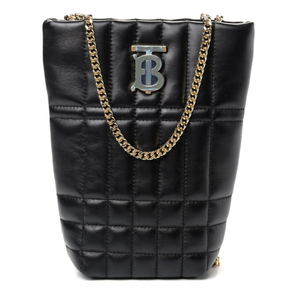 Burberry Lambskin Quilted Micro Lola Bucket Bag Black 1 of 8