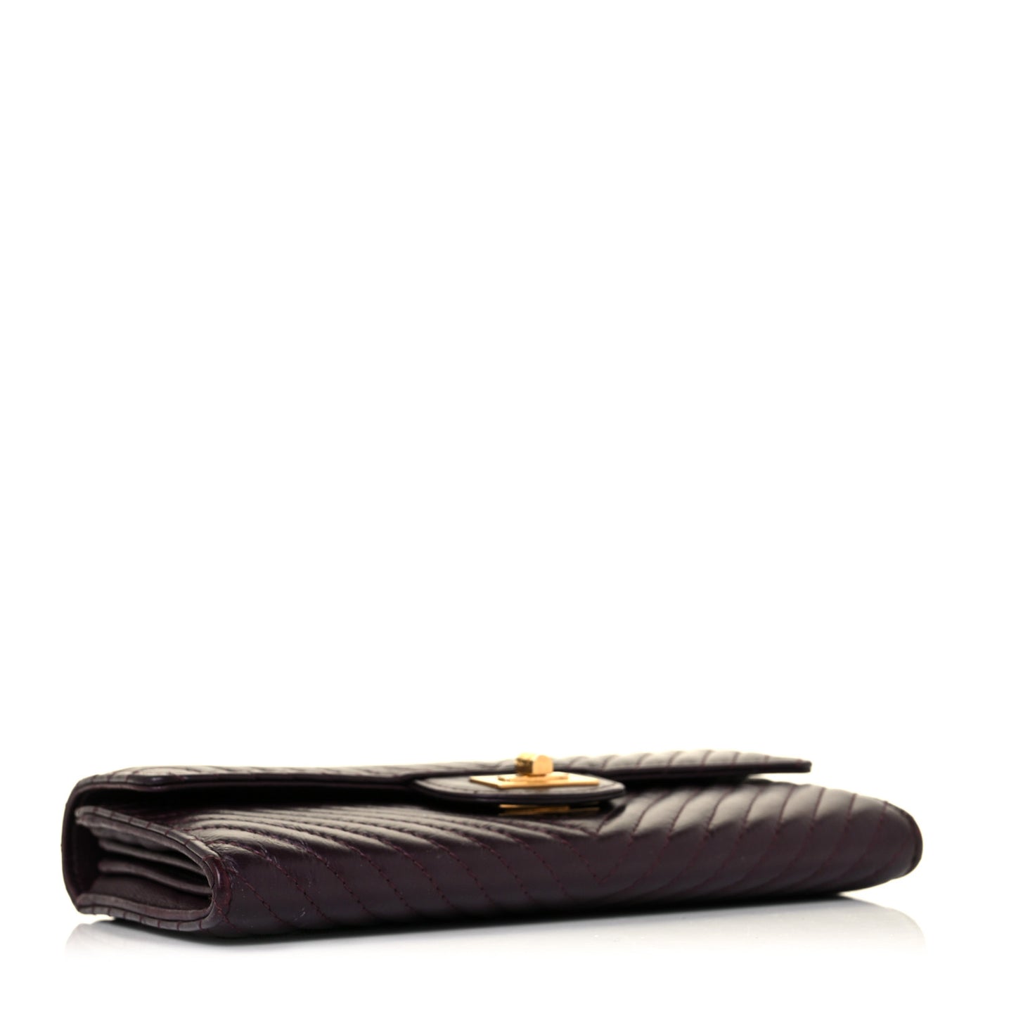 Aged Calfskin Chevron Quilted 2.55 Reissue Flap Wallet Burgundy