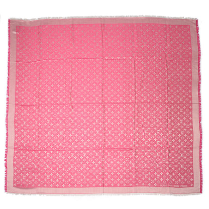 Louis Vuitton Silk Wool Monogram Denim Shawl Pivoine 3 of 5