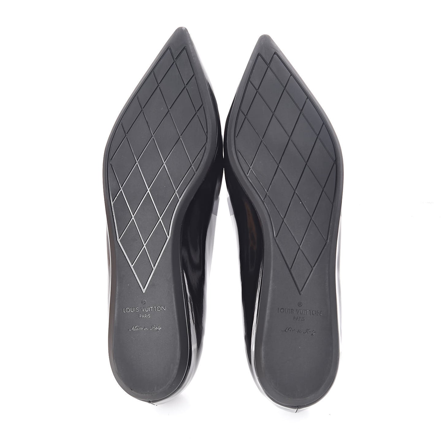 Glazed Calfskin Heartbreaker Ballerina Flats 37.5 Black