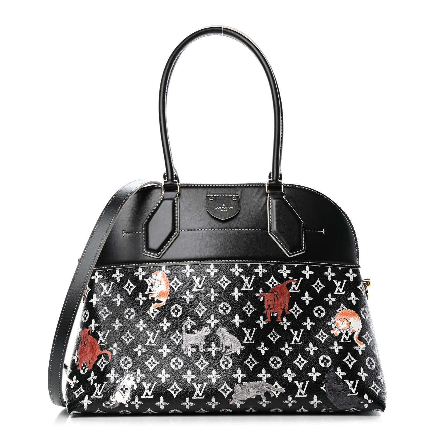 Louis Vuitton Calfskin Catogram Alma Souple MM Black 1 of 4