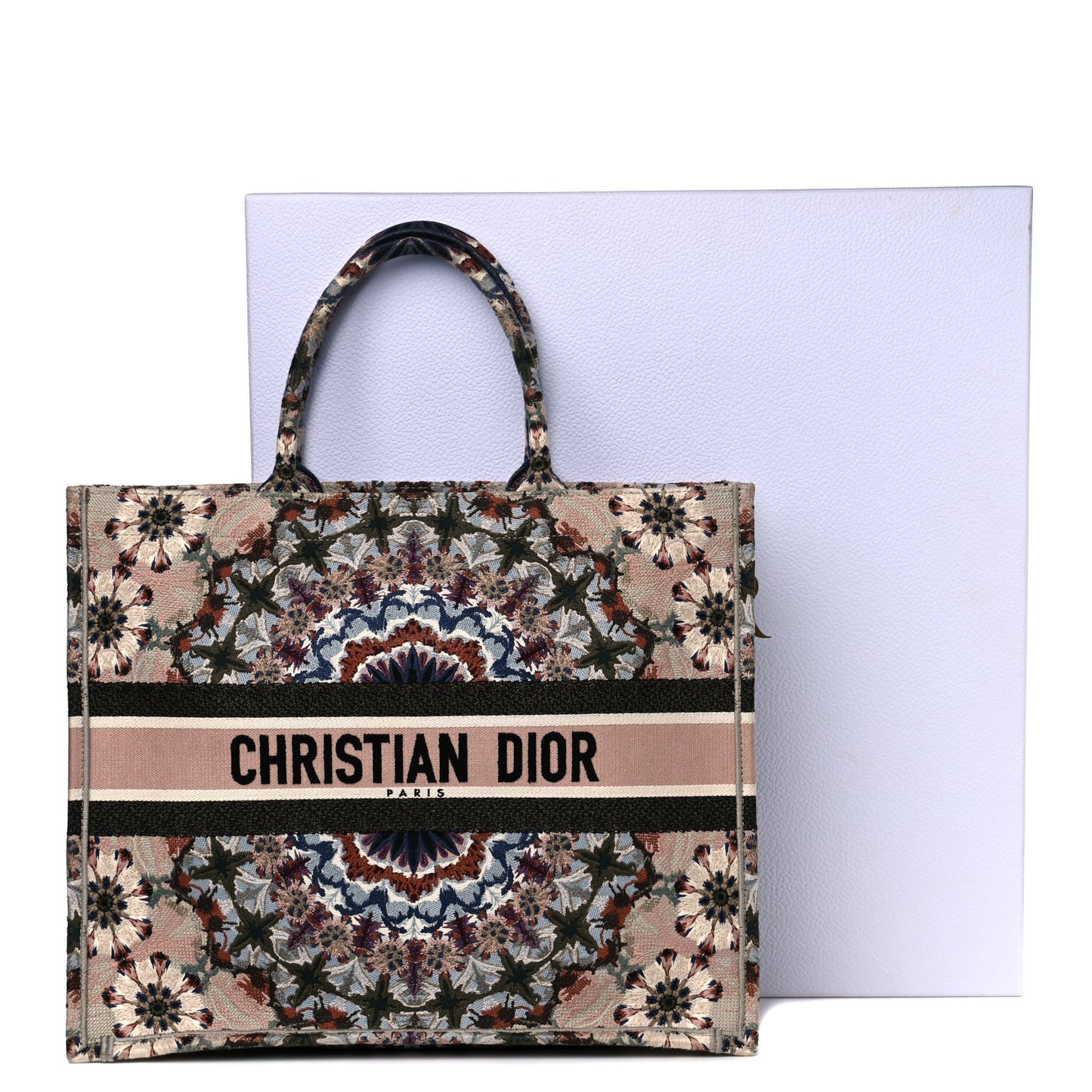 Canvas Embroidered KaleiDioroscopic Book Tote Multicolor