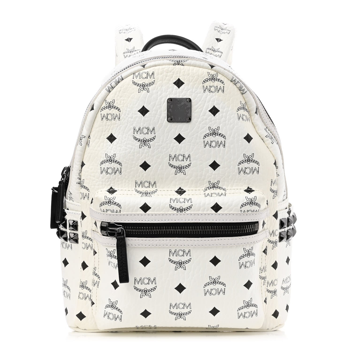 MCM Visetos Small Side Stud Stark Backpack White 1 of 13