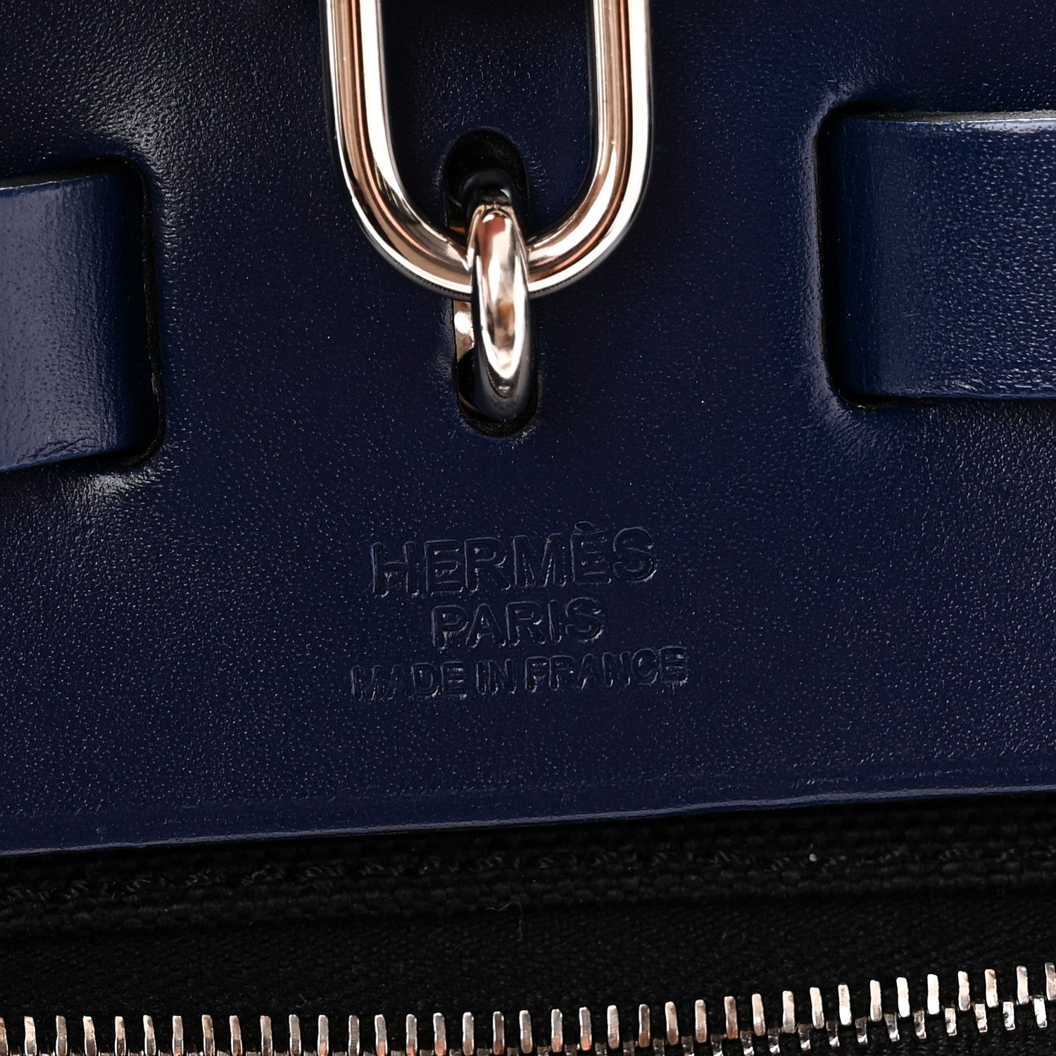 Hermes Military Toile Vache Hunter Herbag Zip 31 PM Black Bleu Saphir 7 of 12
