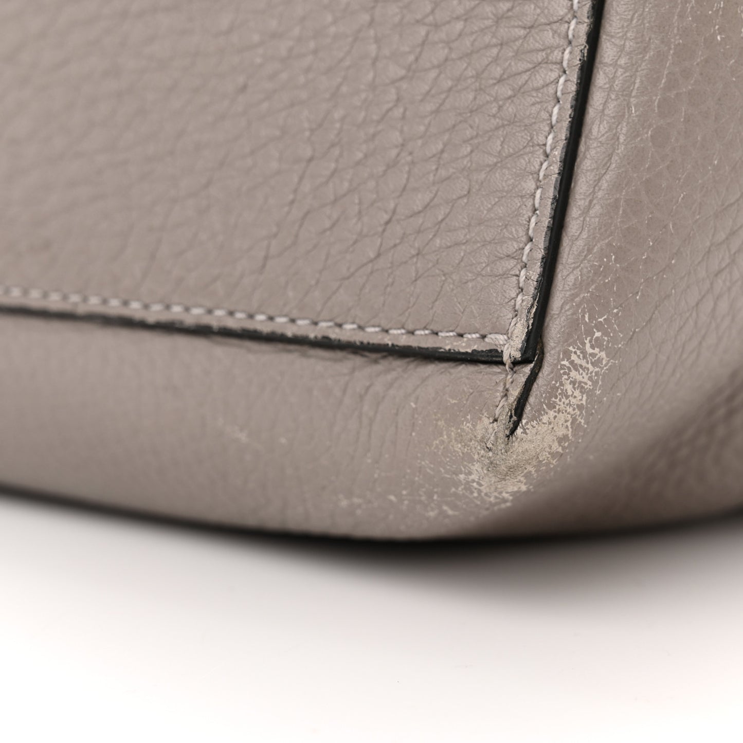 Grained Calfskin Rockstud Shoulder Tote Perla