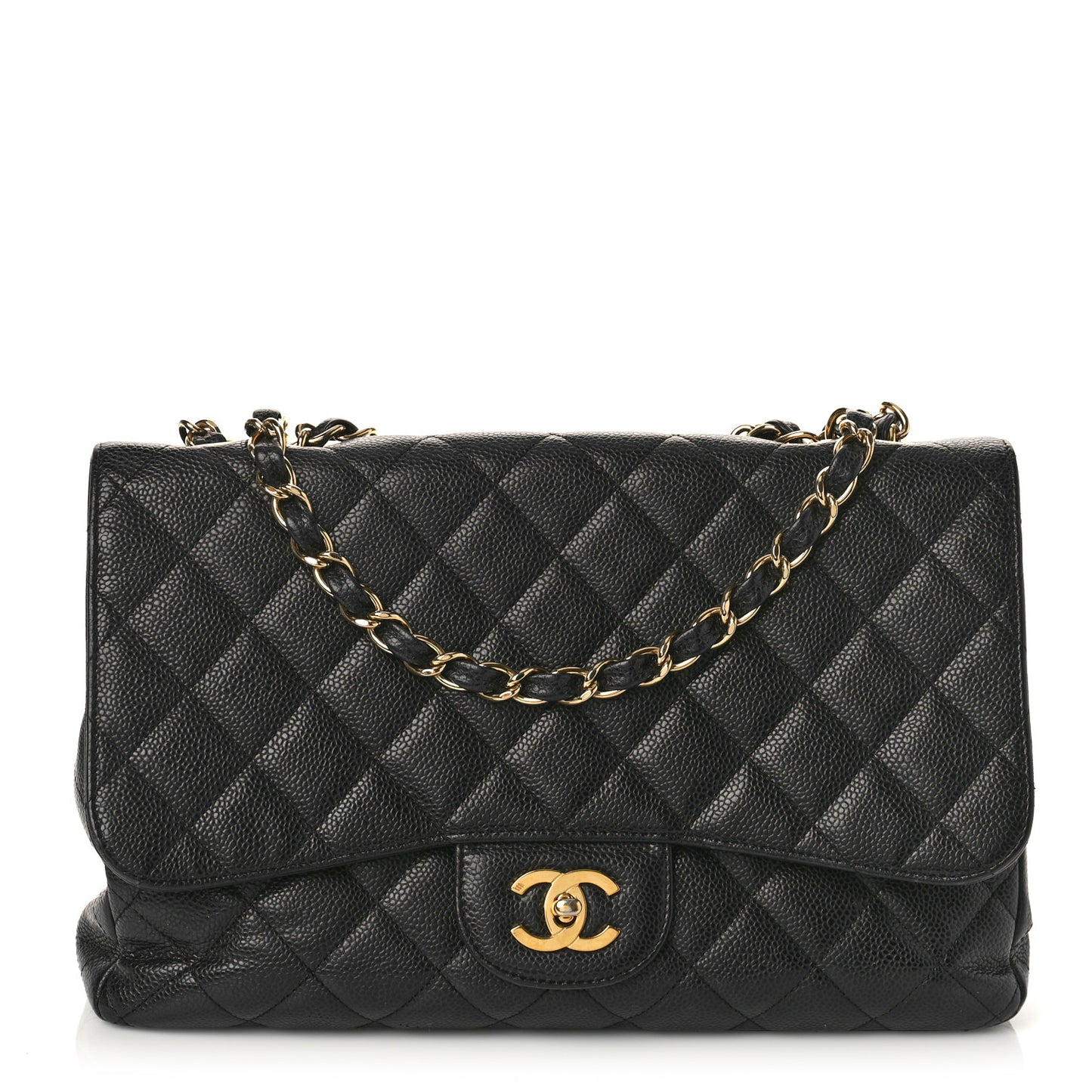 Caviar Quilted Jumbo Single Flap Black