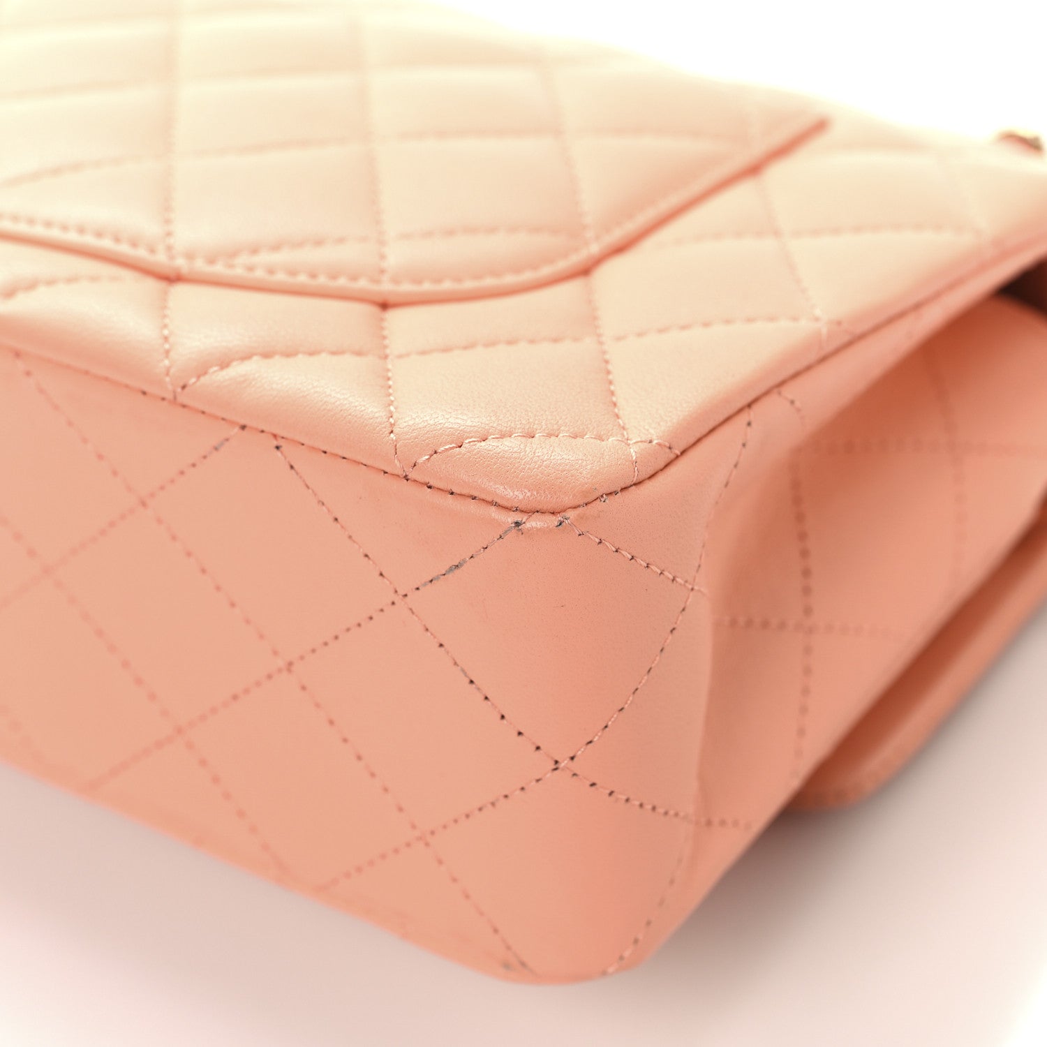Chanel Lambskin Quilted Small Double Flap Light Orange 12 of 13