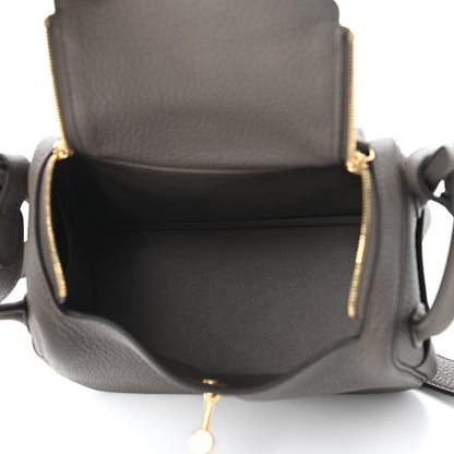 Hermes Taurillon Clemence Mini Lindy 20 Etain 5 of 11