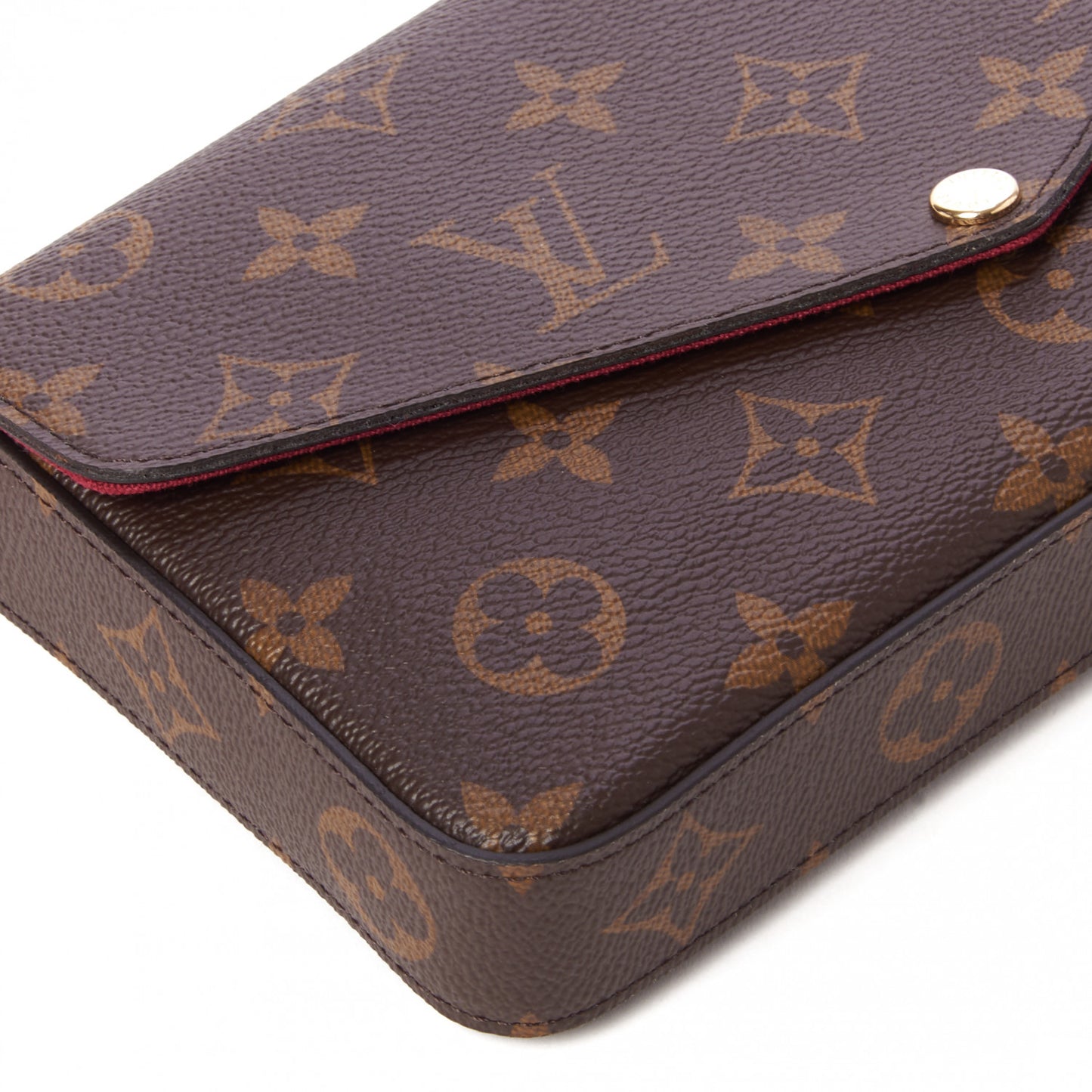 Monogram Pochette Felicie Chain Wallet Fuchsia