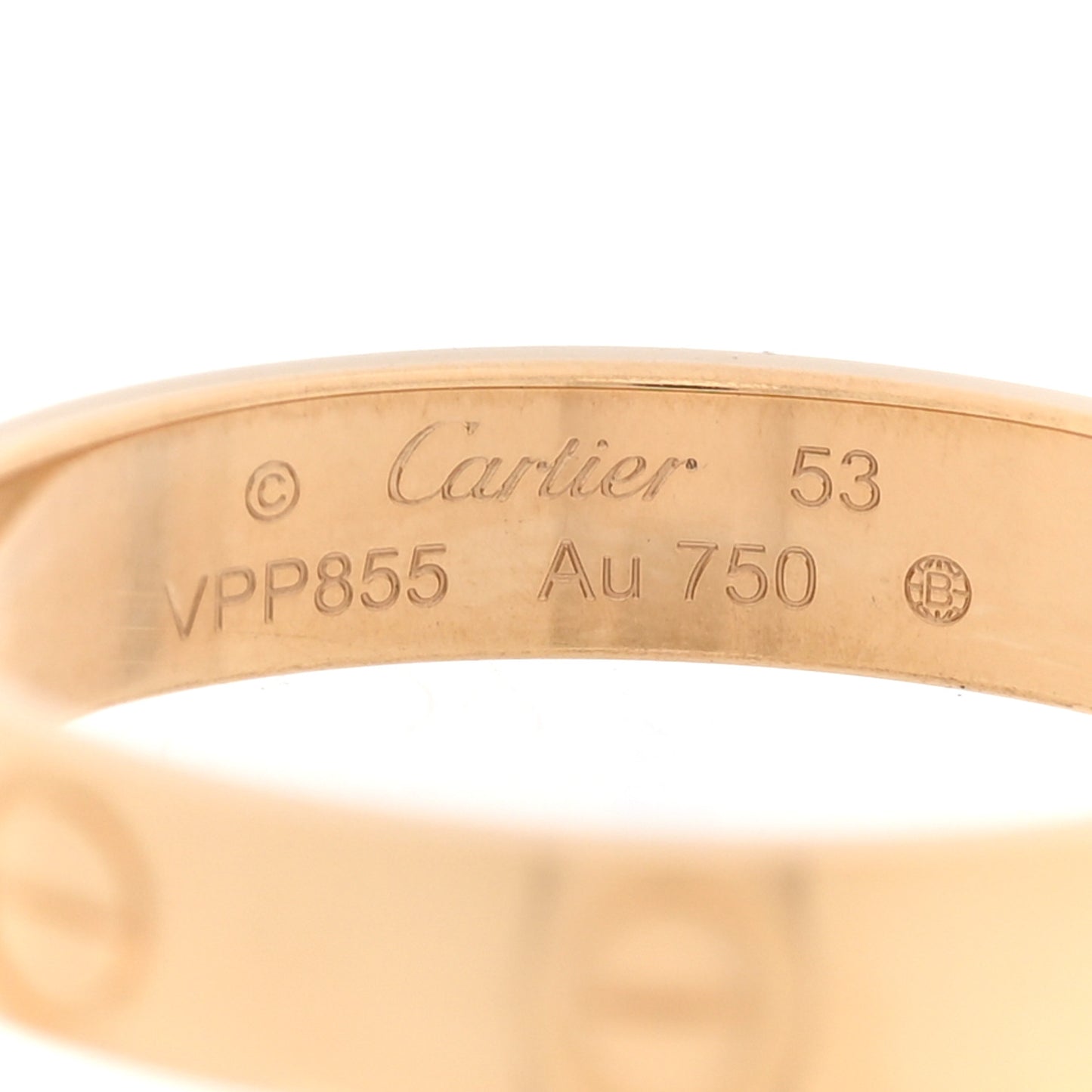 18K Yellow Gold 3.5mm LOVE Wedding Band Ring  53 6.5