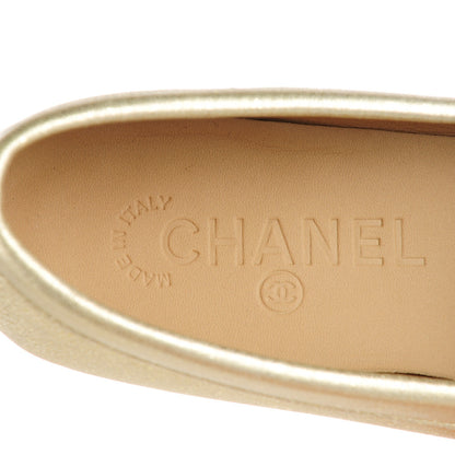 Chanel Metallic Calfskin CC Loafers 35 Gold 8 of 10