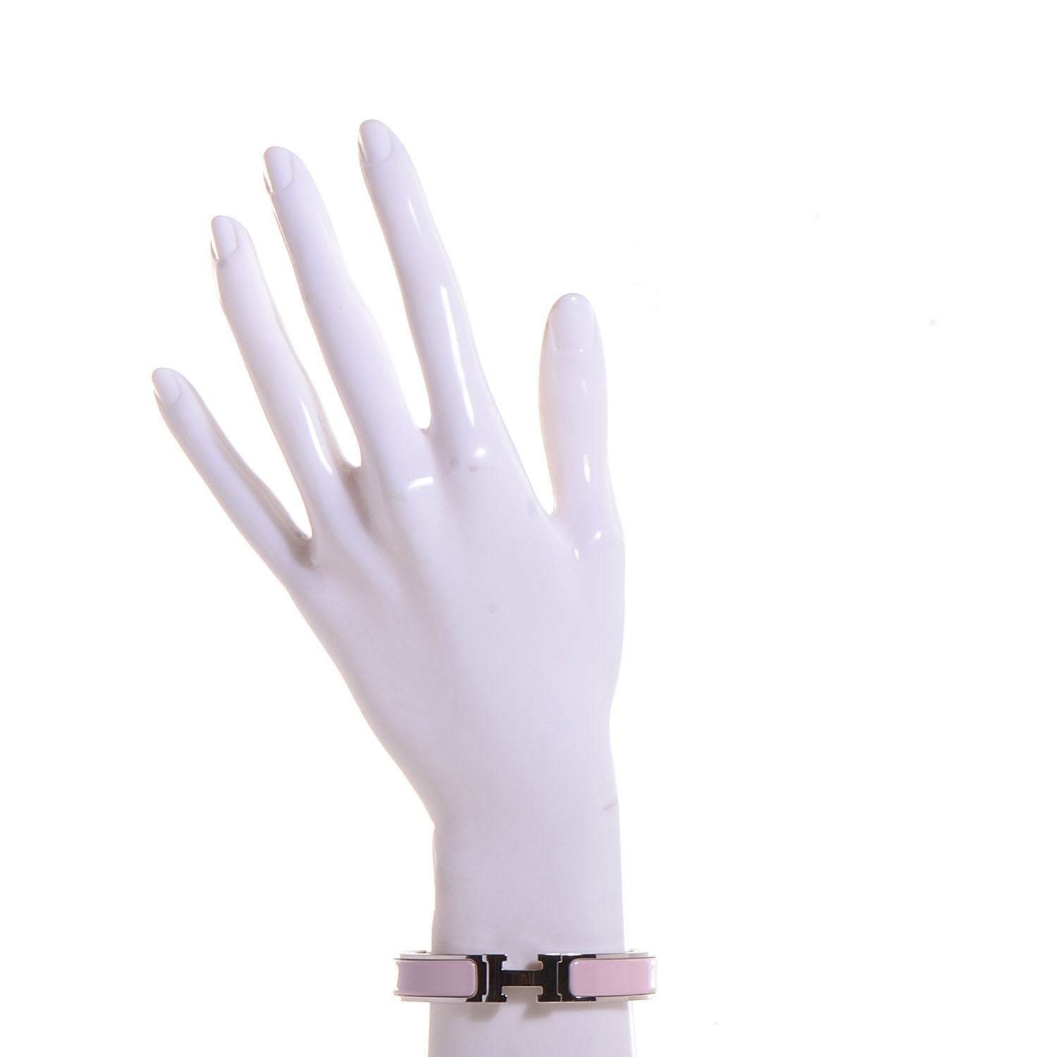 Hermes Enamel Narrow Clic Clac H Bracelet PM Rose Dragee 2 of 5