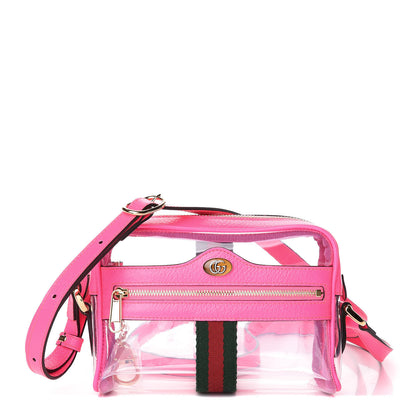 Gucci Vinyl Web Mini Ophidia Transparent Shoulder Bag Fluorescent Fuchsia 1 of 9