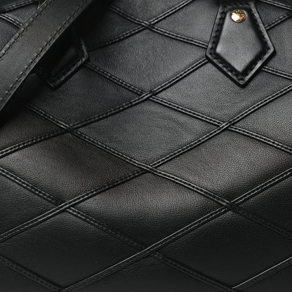 Louis Vuitton Lambskin Malletage Speedy Bandouliere 25 Black 7 of 9