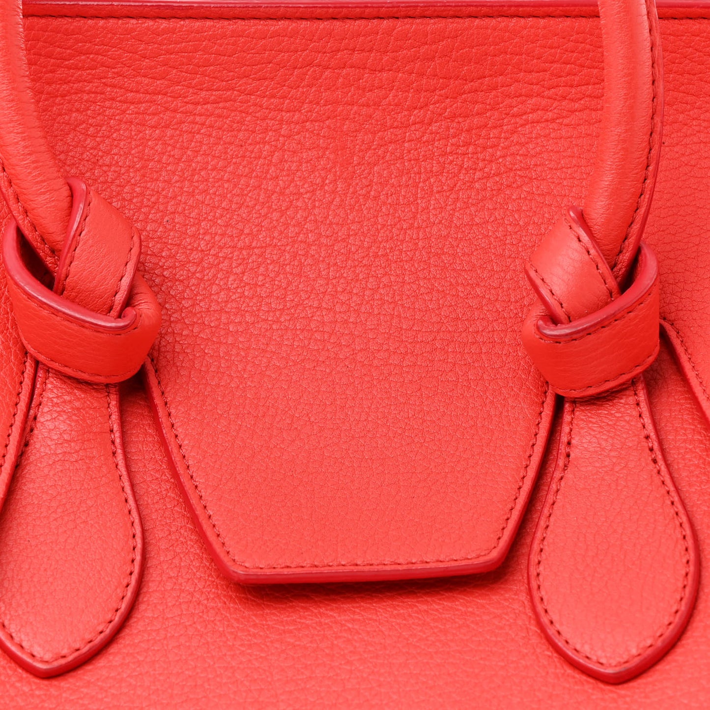 Crisped Calfskin Small Tie Knot Tote Vermillion