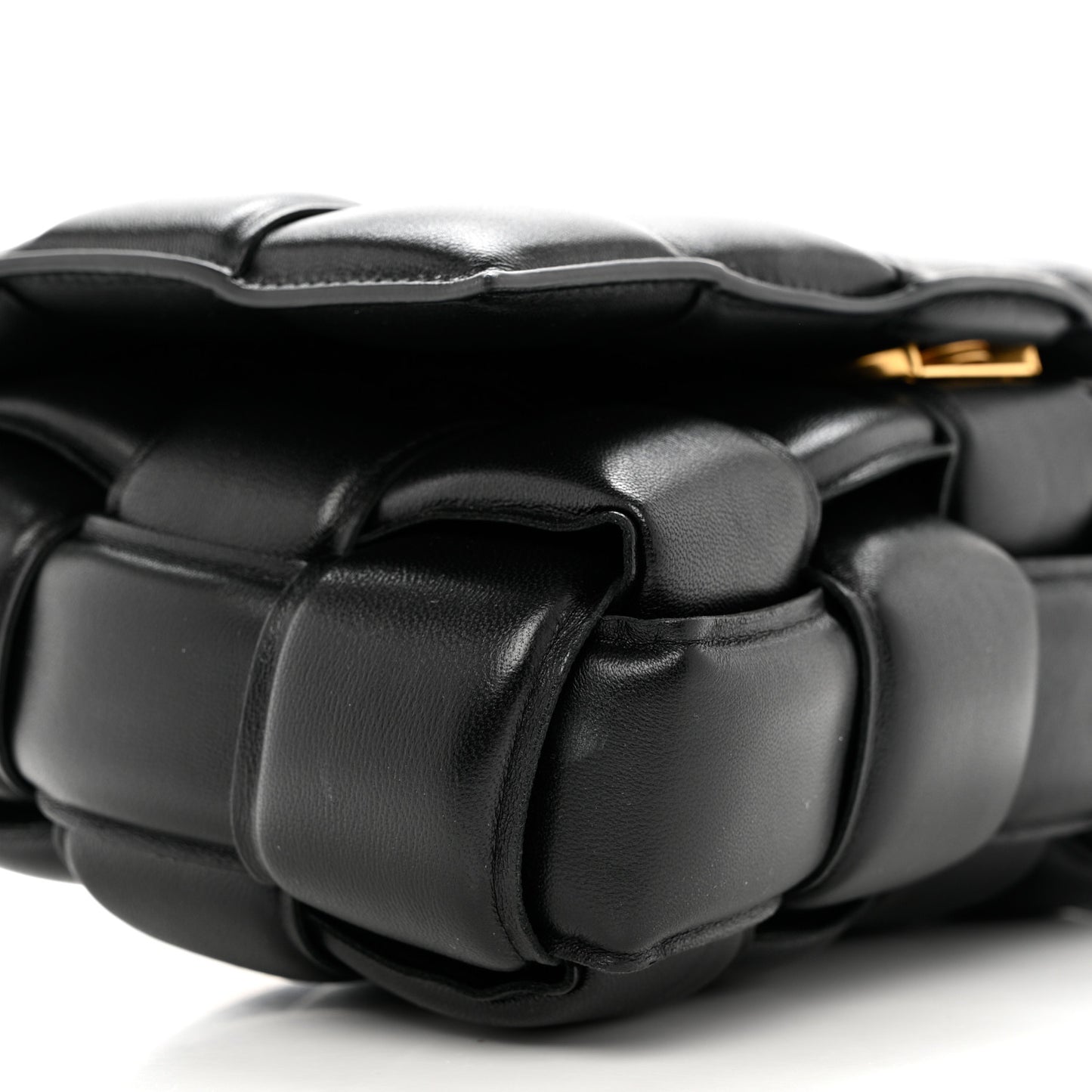 Nappa Maxi Intreccio Padded Cassette Crossbody Bag Black