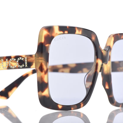 Gucci Square Frame Crystal Sunglasses GG 0418S Tortoiseshell 13 of 14