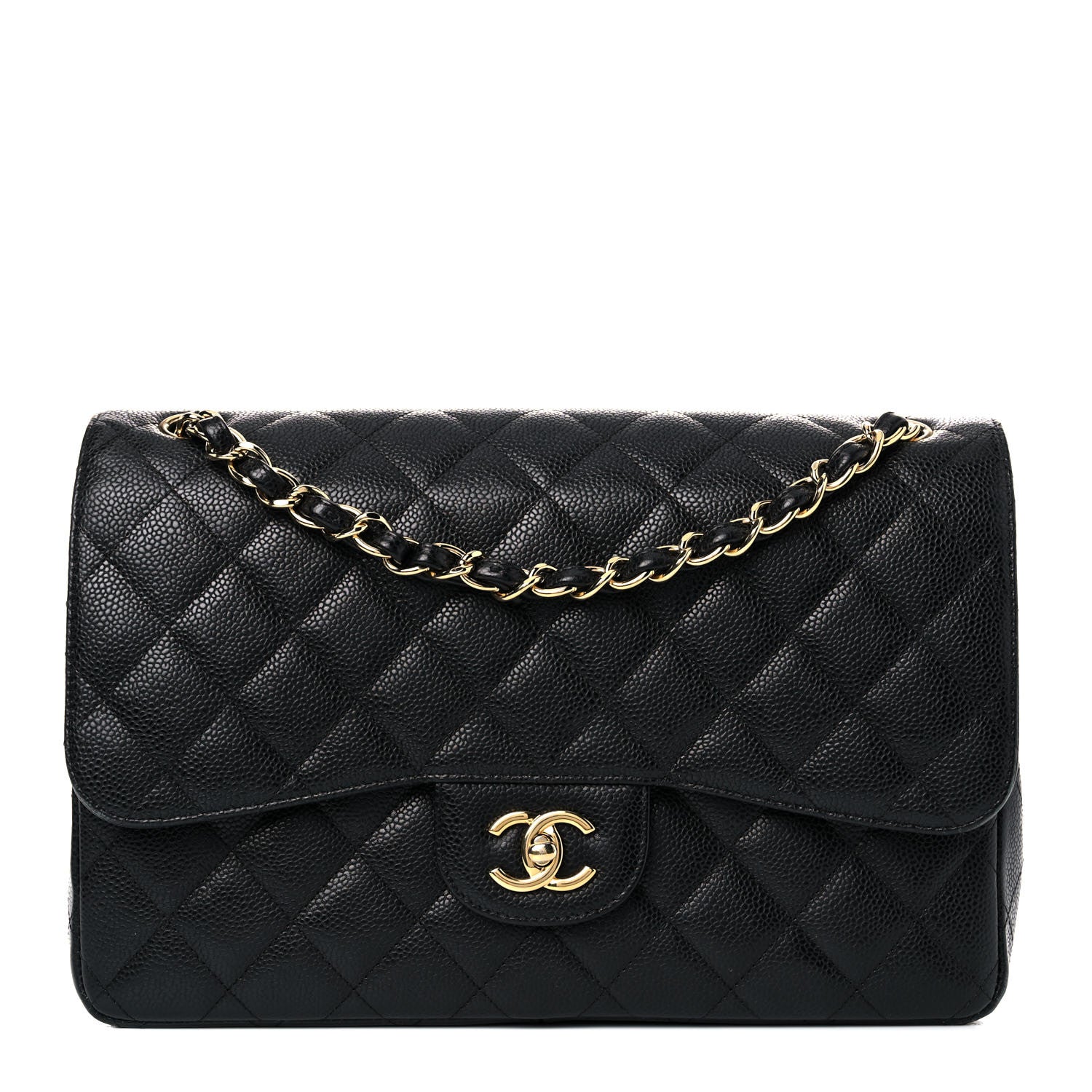 Chanel Caviar Quilted Jumbo Double Flap Black 1 of 17